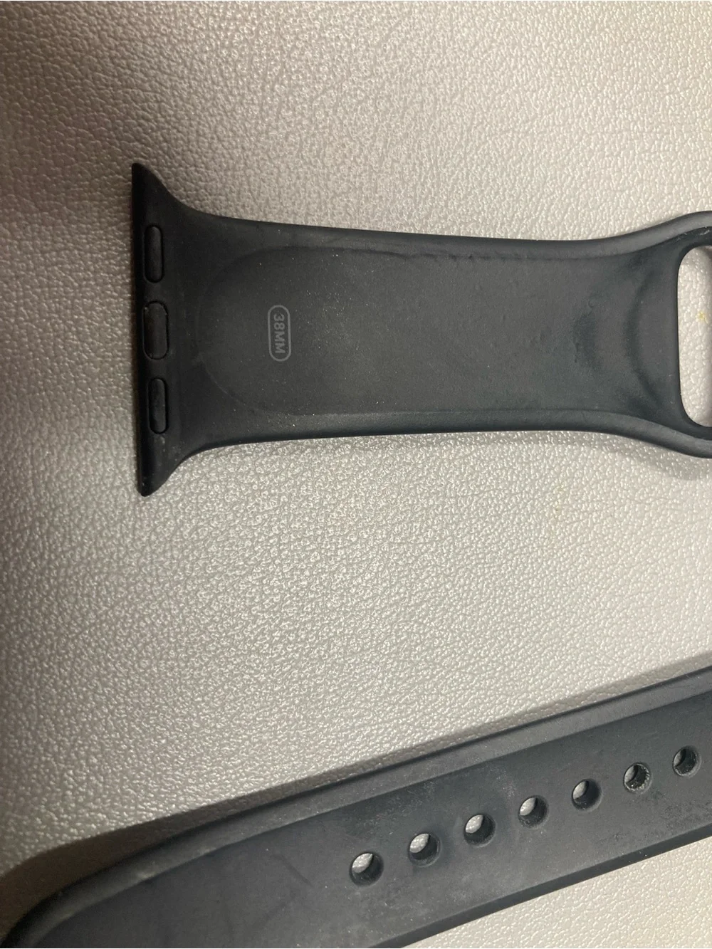 Apple Watch series 1 38mm s/m adjustable band black aluminum case Ion-X glass